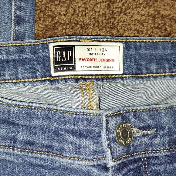 Gap Maternity Inset Panel Favorite Jegging Medium Indigo Denim Jeans - Picture 10 of 14